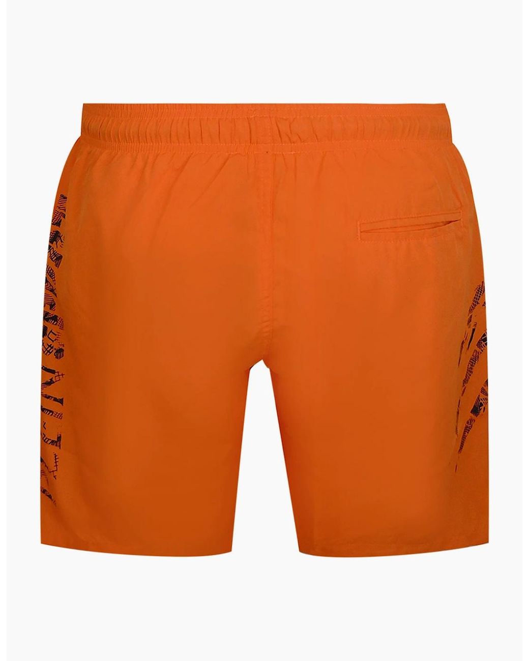 Philipp Plein Orange Plein Sport Scratch Logo Long Swim Shorts
