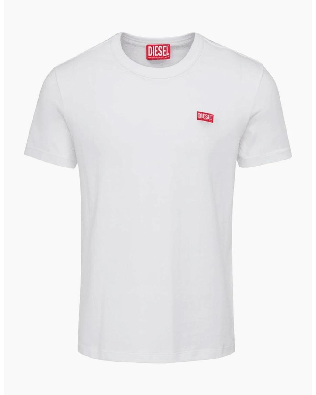 DIESEL White T-Meigor Mercerised Logo T-Shirt for men