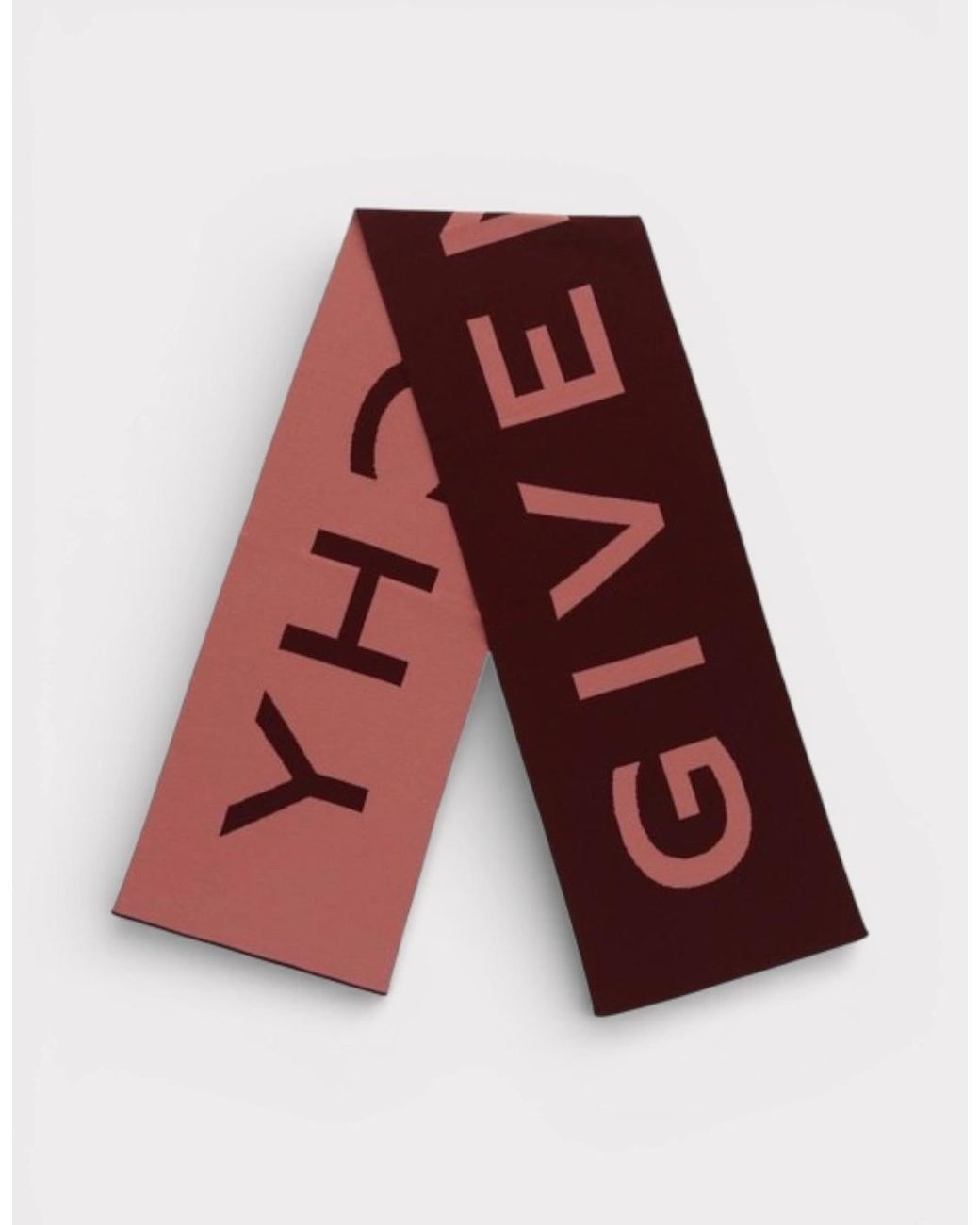 Givenchy Red Jacquard Logo Scarf
