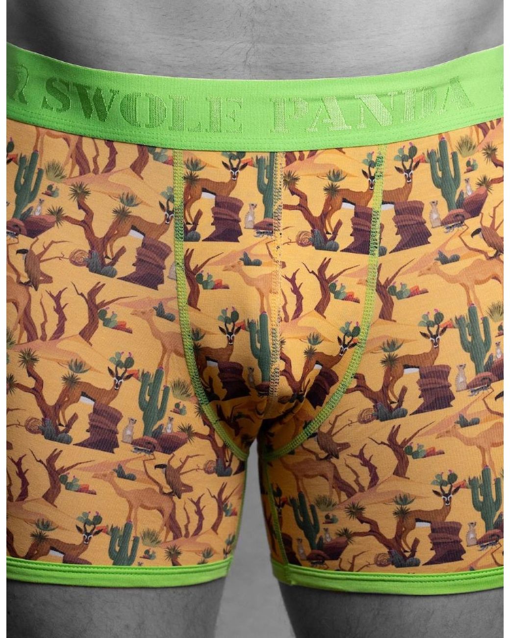 Swole Panda Green Savannah Bamboo Boxer Brief for men