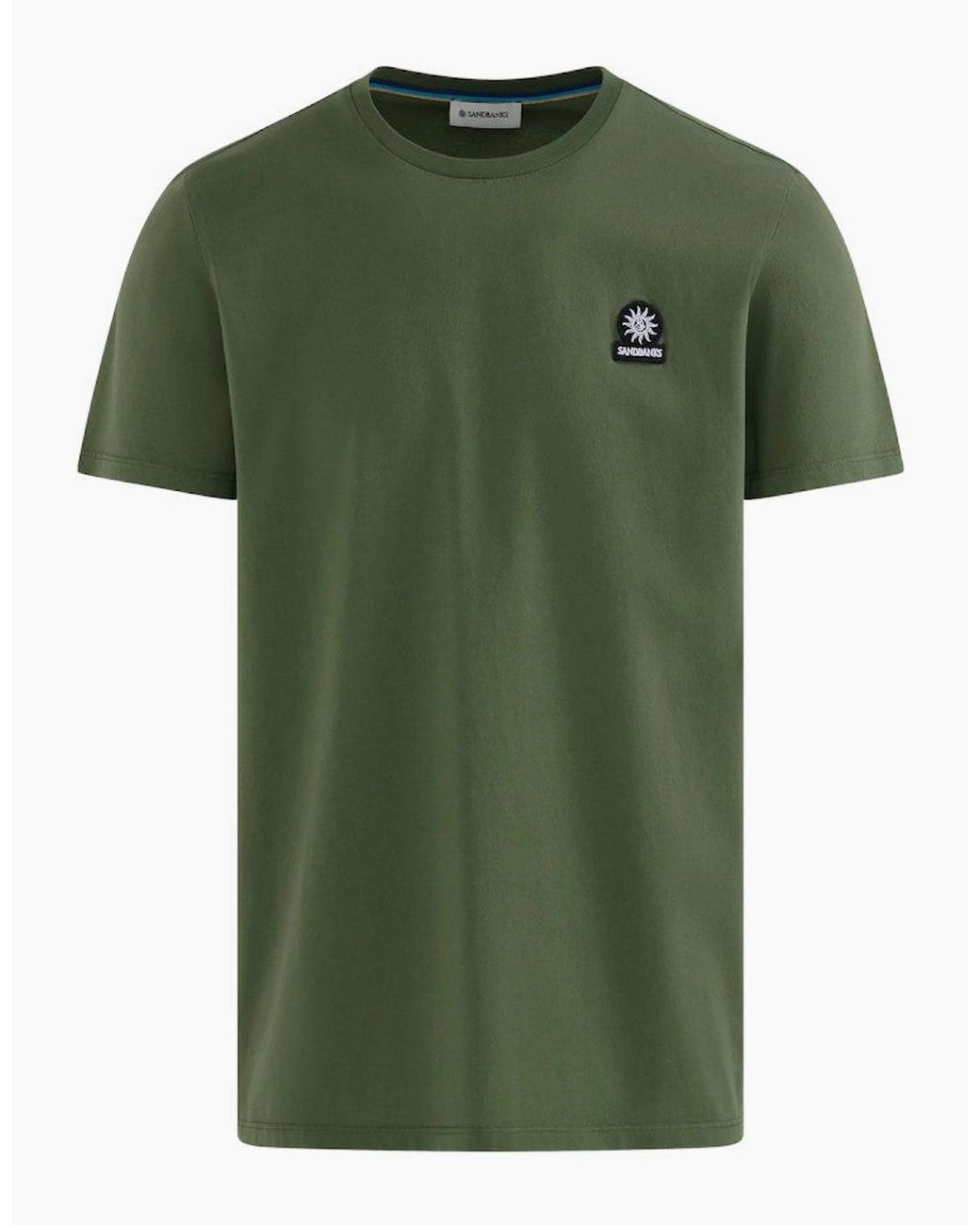 Sandbanks Green Mercerised Badge T-Shirt A1-26 for men