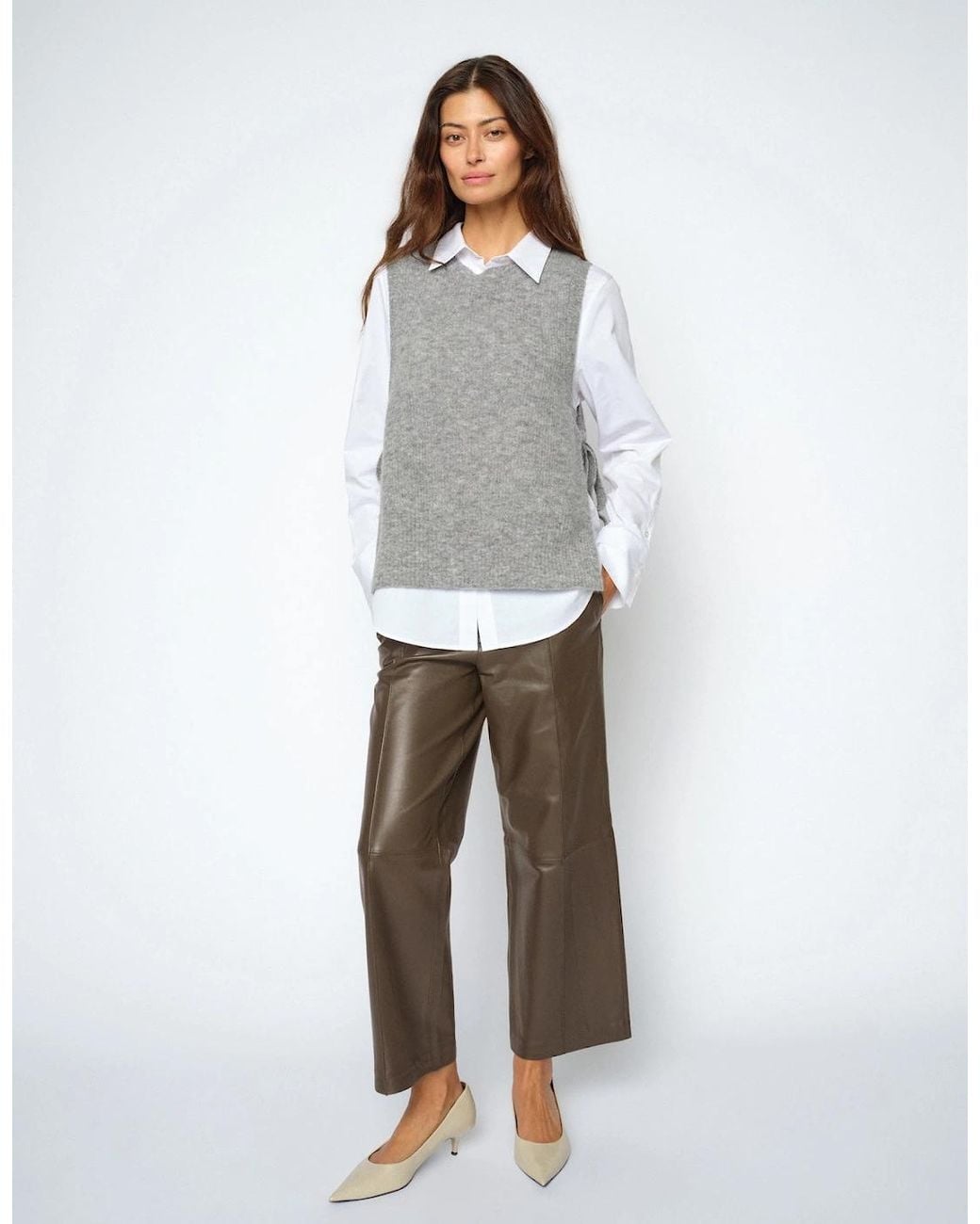 Mos Mosh Brown Como Leather Pants
