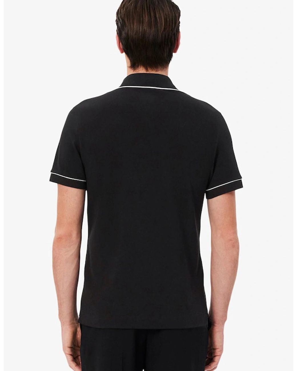 Lacoste Black Regular Fit Paris Stretch Piqué Polo Shirt for men