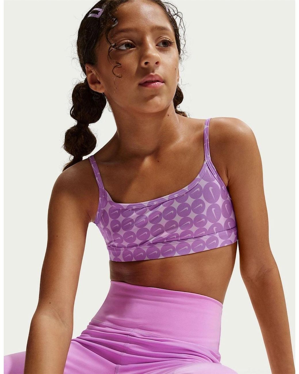 Nike Purple Scoop Neck Sleeveless Bralet Sports Bra