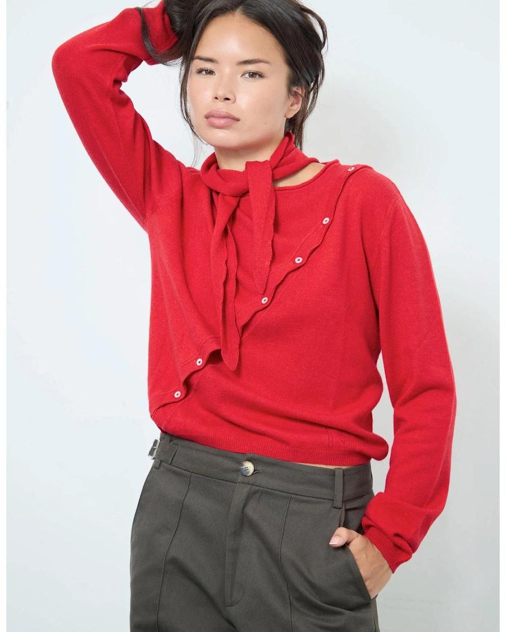 No Emotions UK Red Alma Cardigan