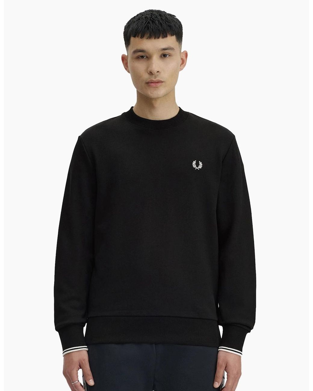 Fred Perry Blue Crew Neck Sweatshirt for men