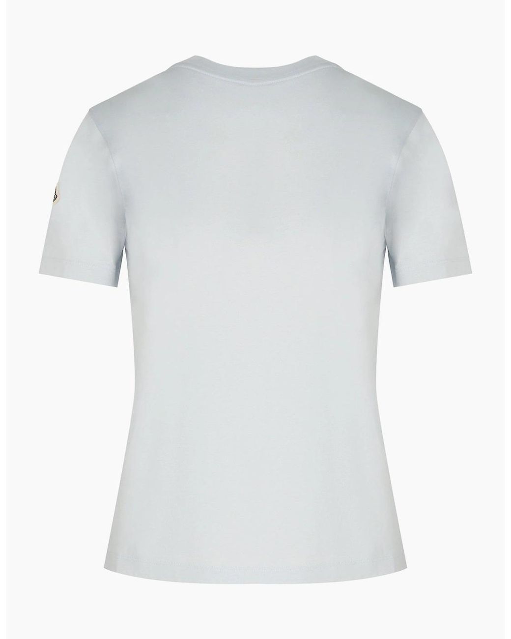 Moncler White Logo Embroidered Crewneck T-Shirt