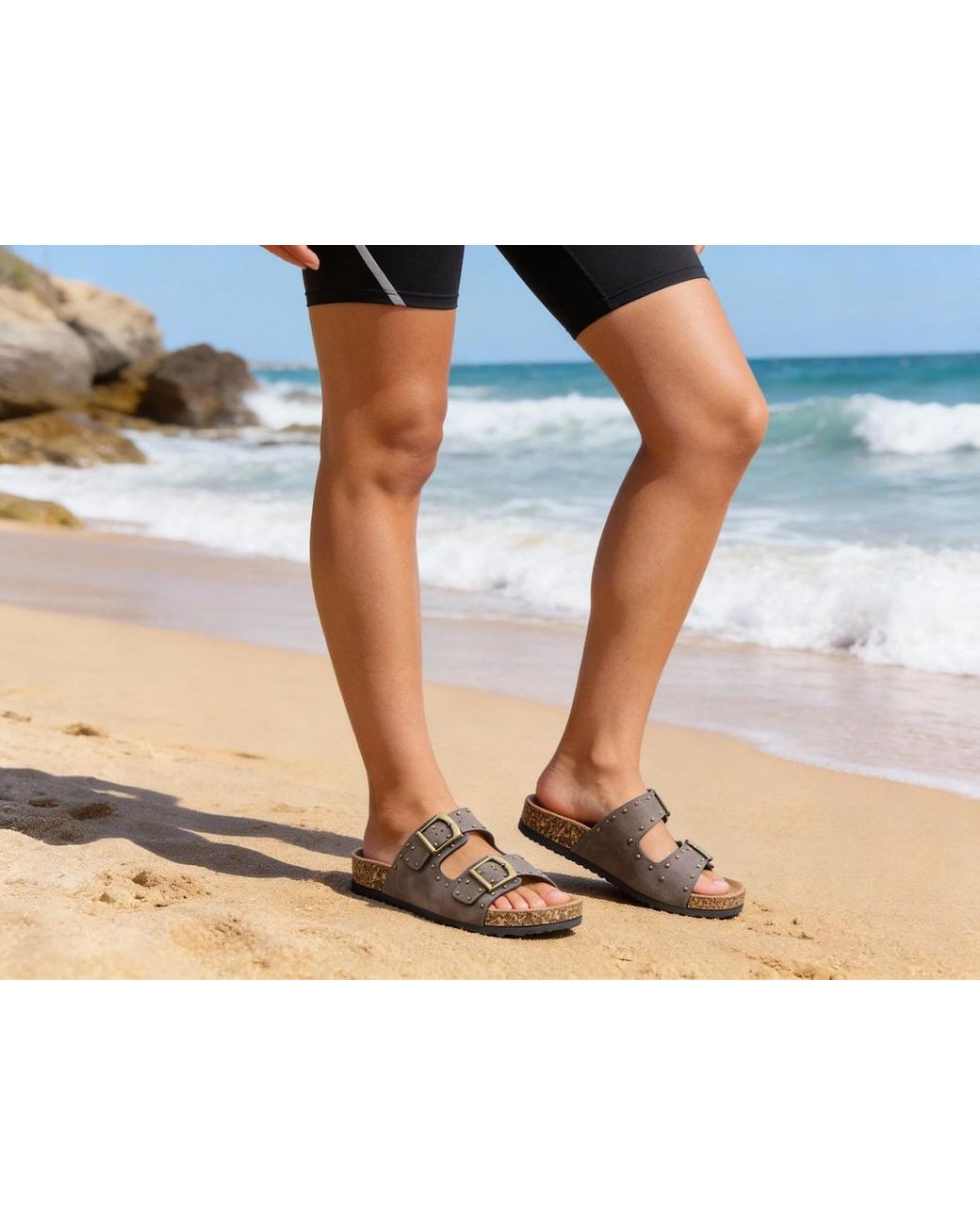 Heavenly Feet Brown Polly Mules Sandals Bark
