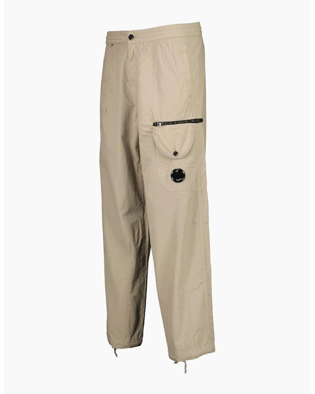 C P Company Natural Microreps Boxy Lens Cargo Pants for men