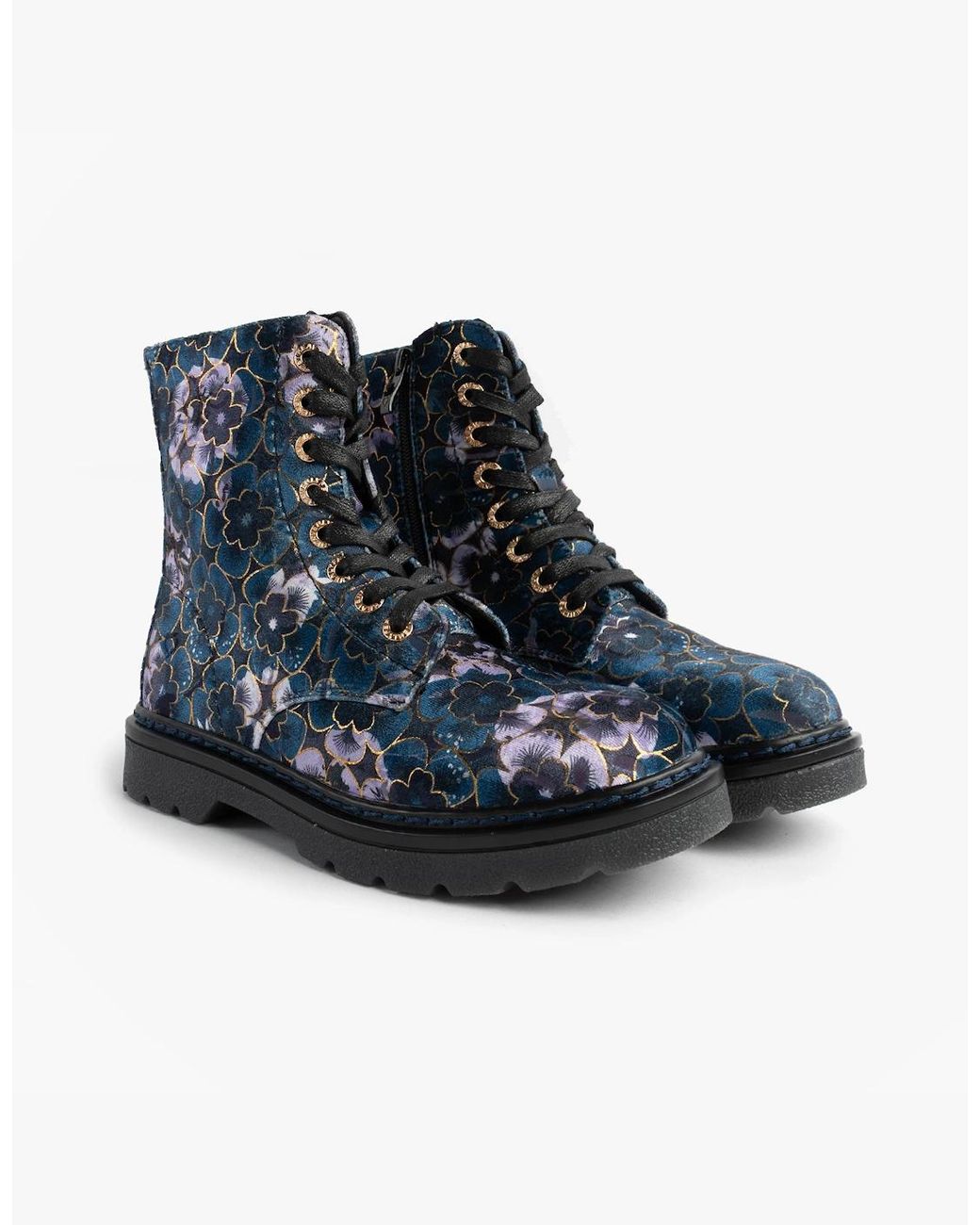 Heavenly Feet Blue Mdnght Justina2 Viola Velour Ankle Boots Midnight