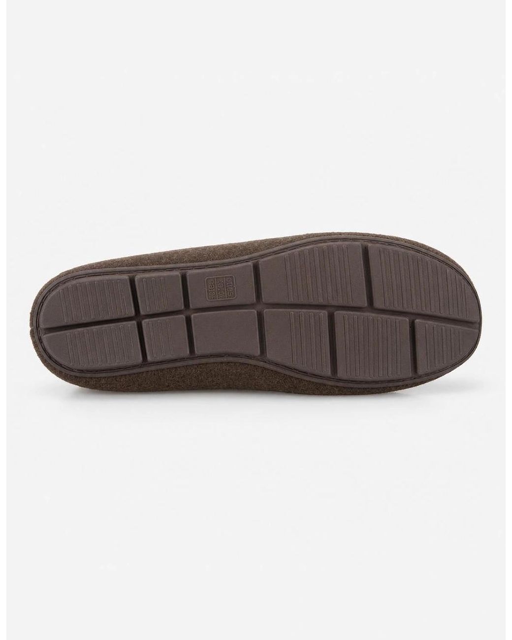 Totes Brown Toasties Felt Moccasin Slipper With Check Sock Moccasins for men