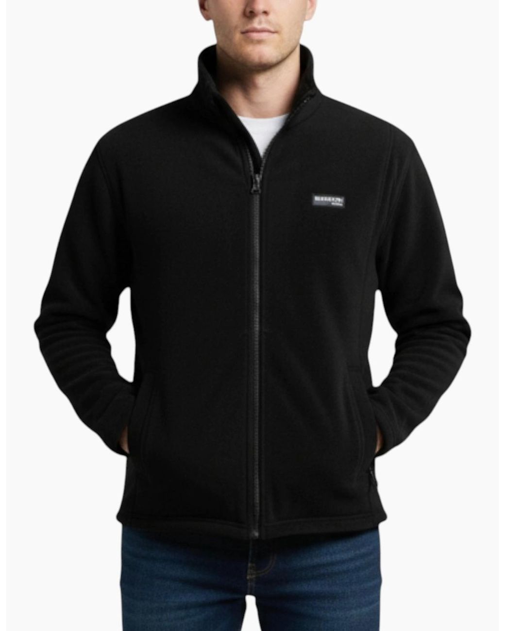 Burton Black Sweatshirt Full Zipper Jacket Long Sleeve High Neck Plain Jumper Top for men