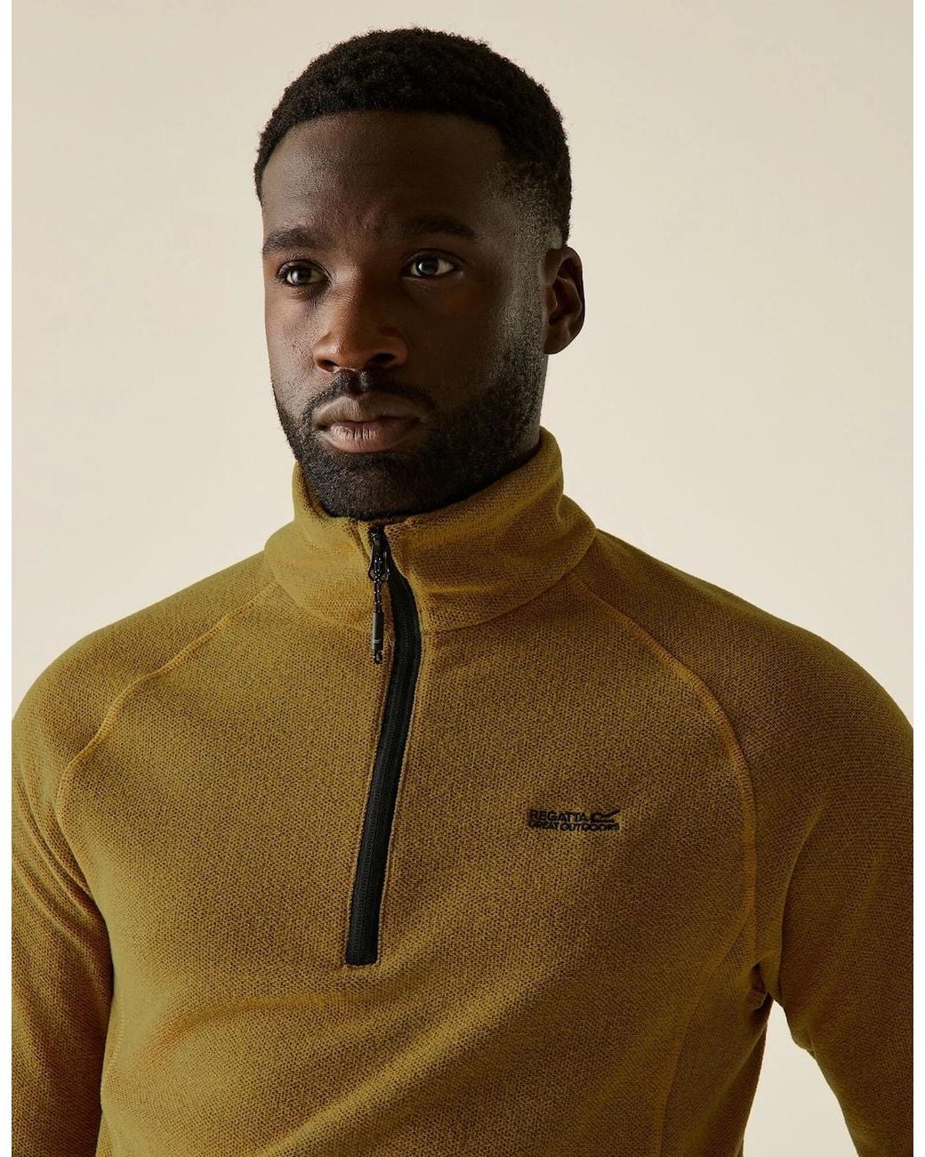 Regatta Brown Great Outdoors Kenger Half Zip Honeycomb Fleece for men