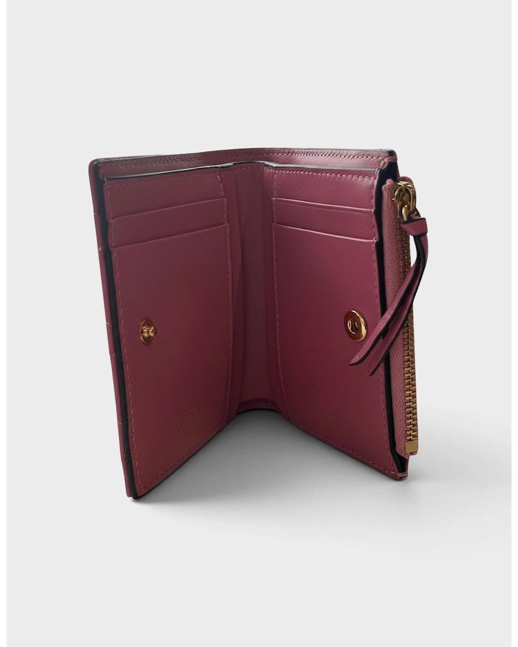 Versace Pink Medusa Head Quilted Wallet