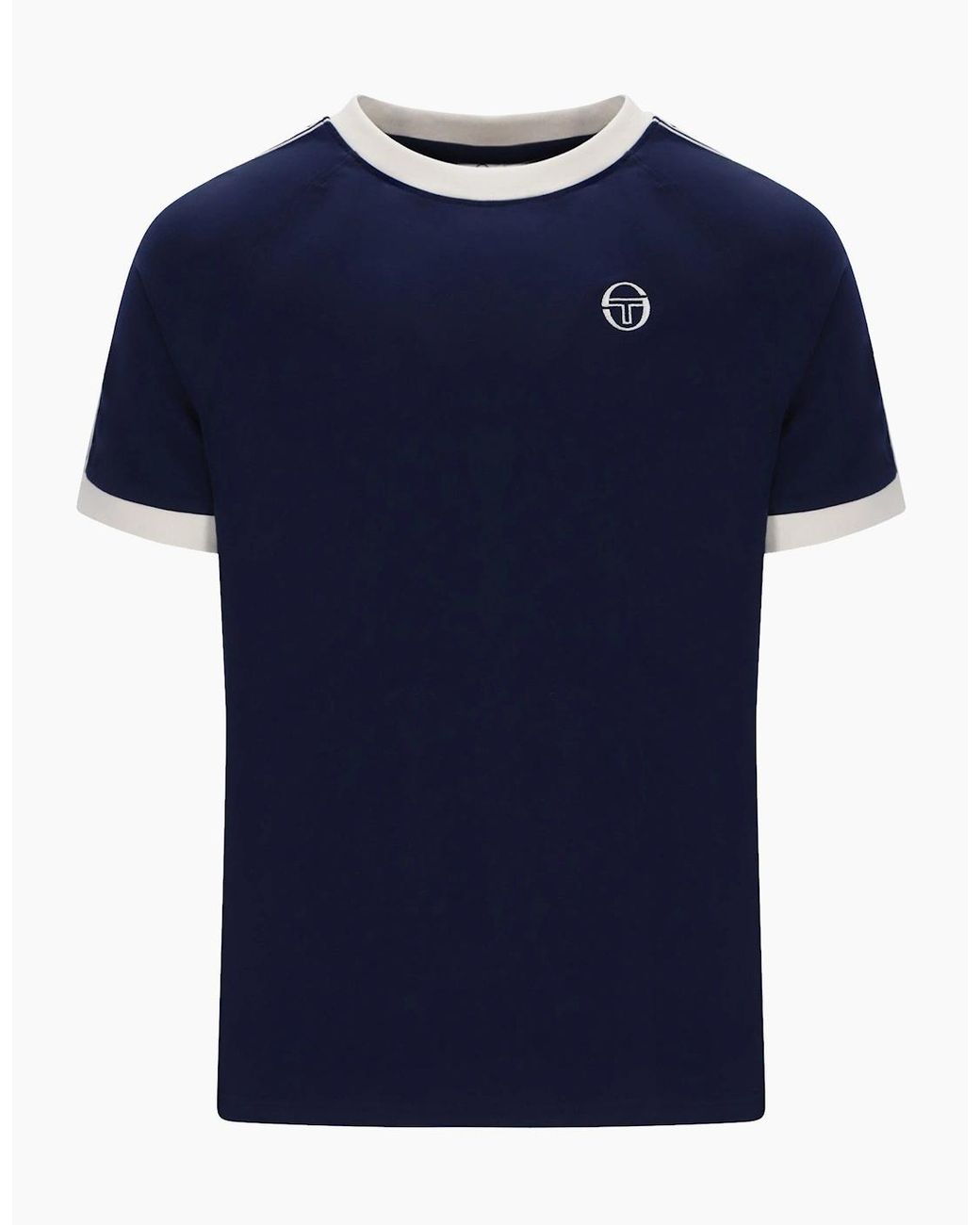 Sergio Tacchini Blue Bianchi Ringer T-Shirt Maratime for men