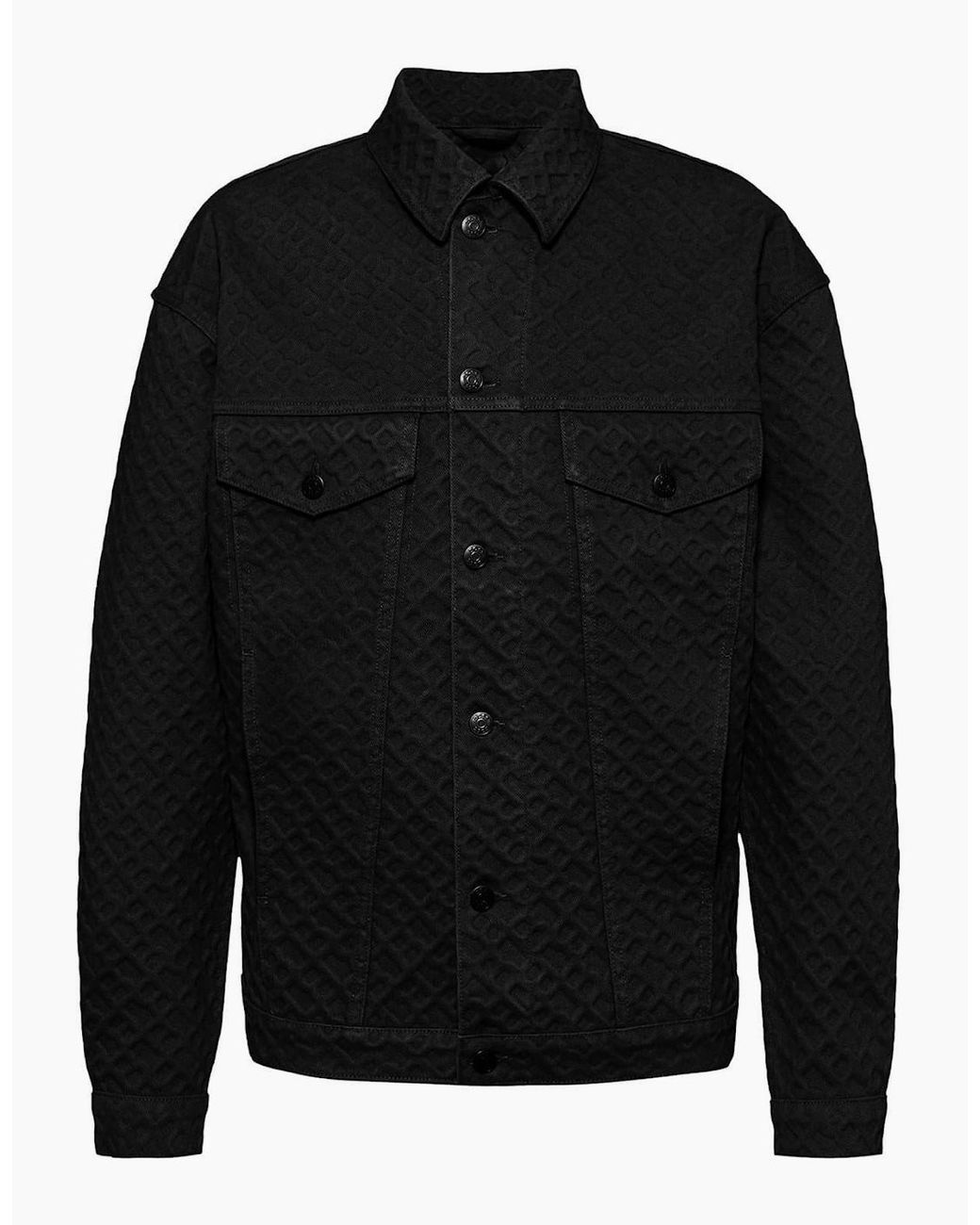 Boss Black Collared Neck Trucker Regular Fit Jacket for men