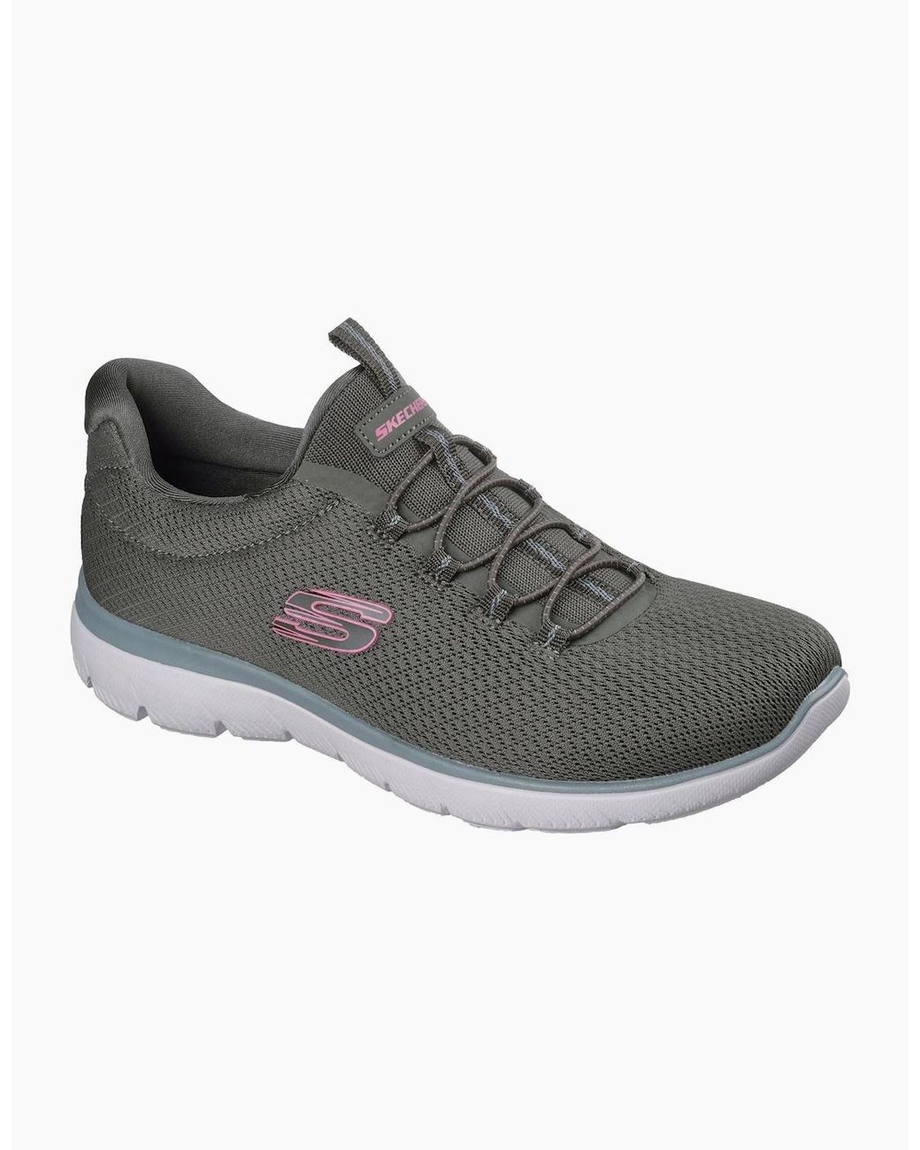 Skechers Gray Summits Summer Blush Textile Trainers