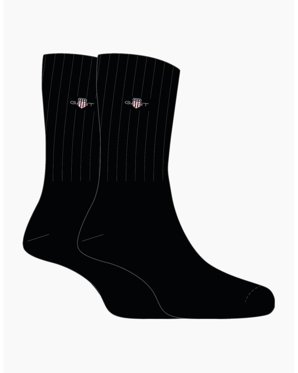 Gant Black 2-Pack Shield Logo Sports Socks for men