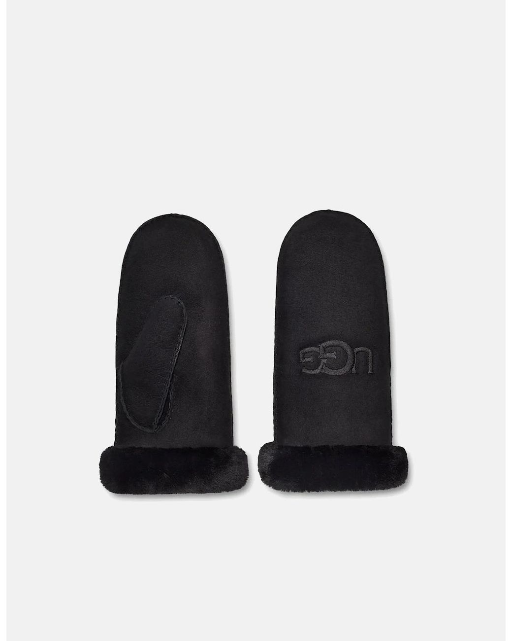 Ugg Black Sheepskin Embroider Mitten
