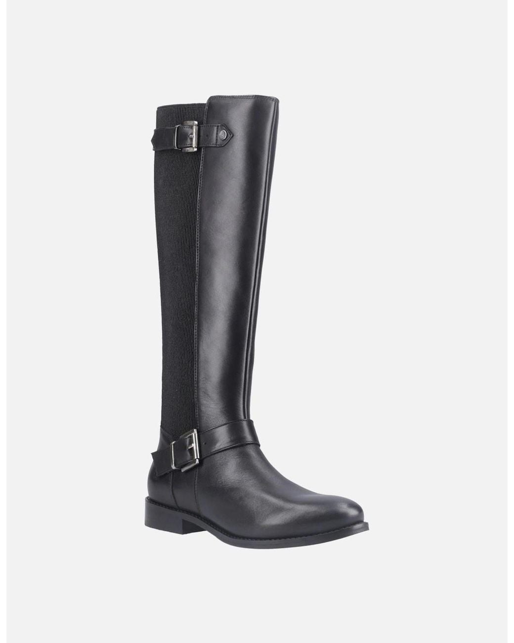 Hush Puppies Black Daphne Leather Boots