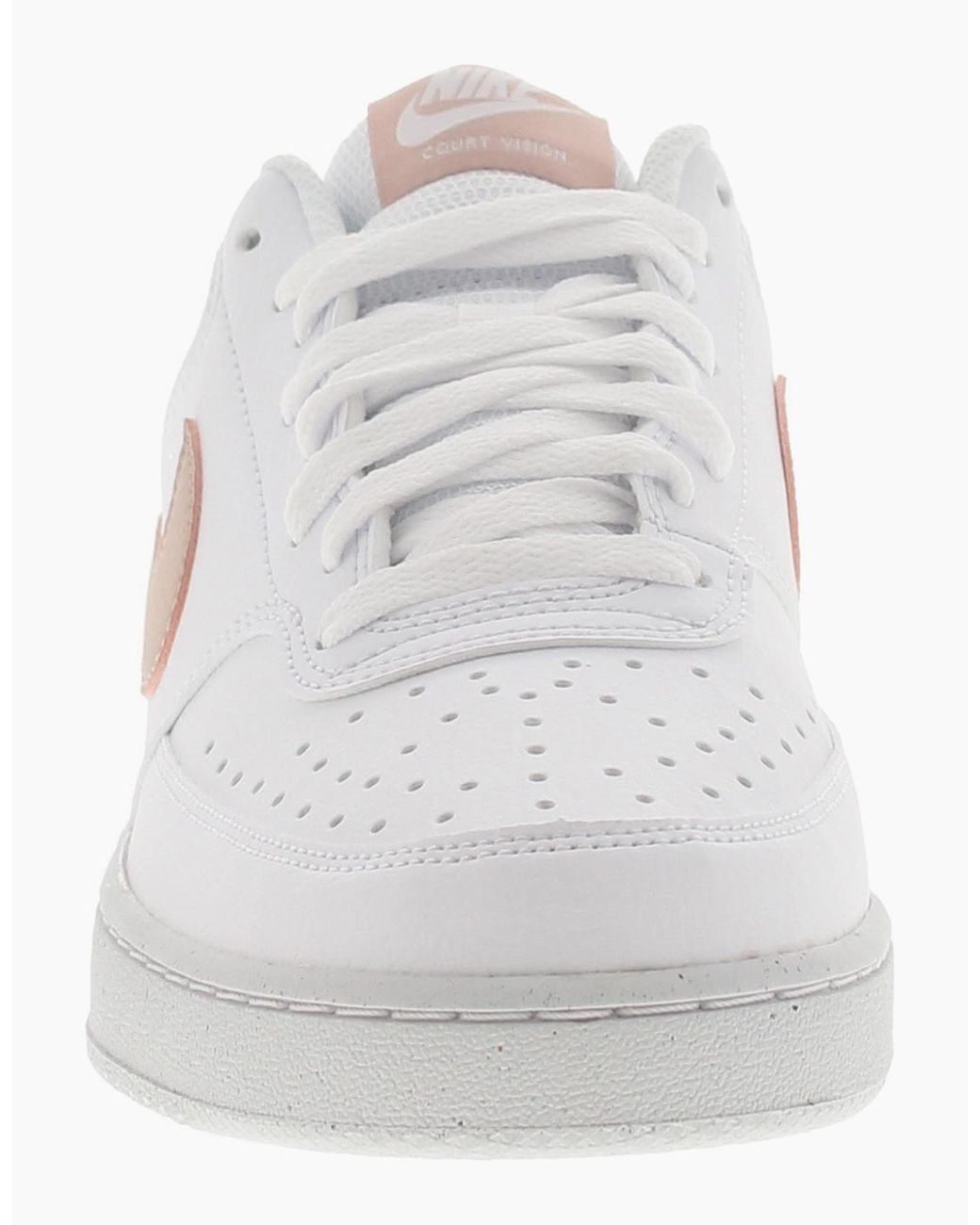 Nike White Trainers Court Vision Low Leather Lace Up Uk Size