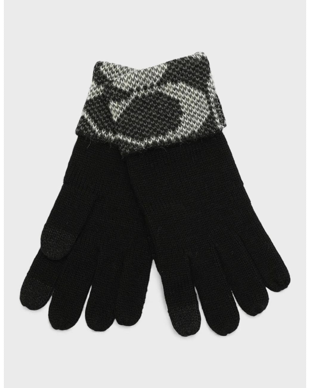 COACH Black Jumbo Signature C Knit Gloves