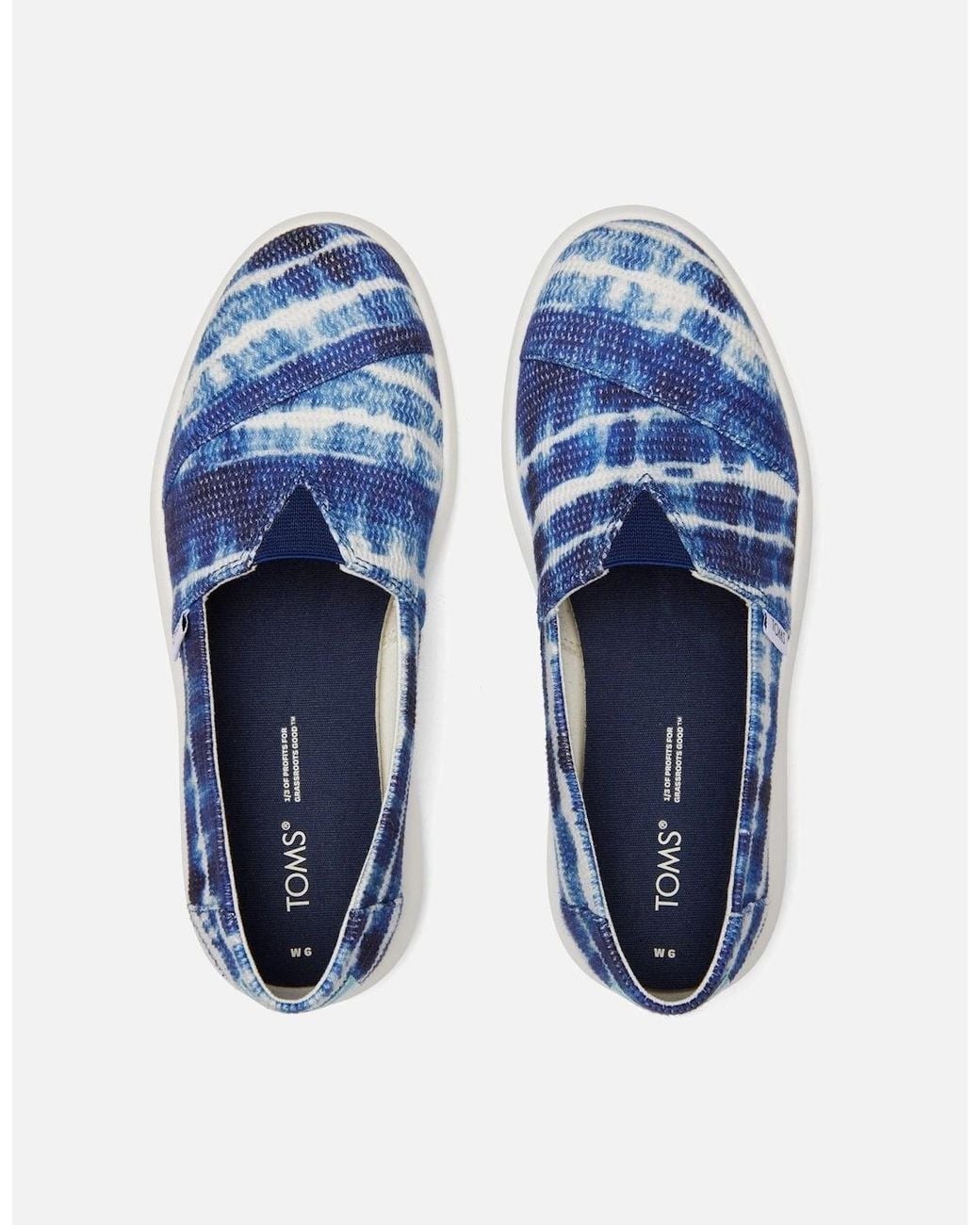 TOMS Blue Alpargata Mallow 100% Cotton Espadrilles