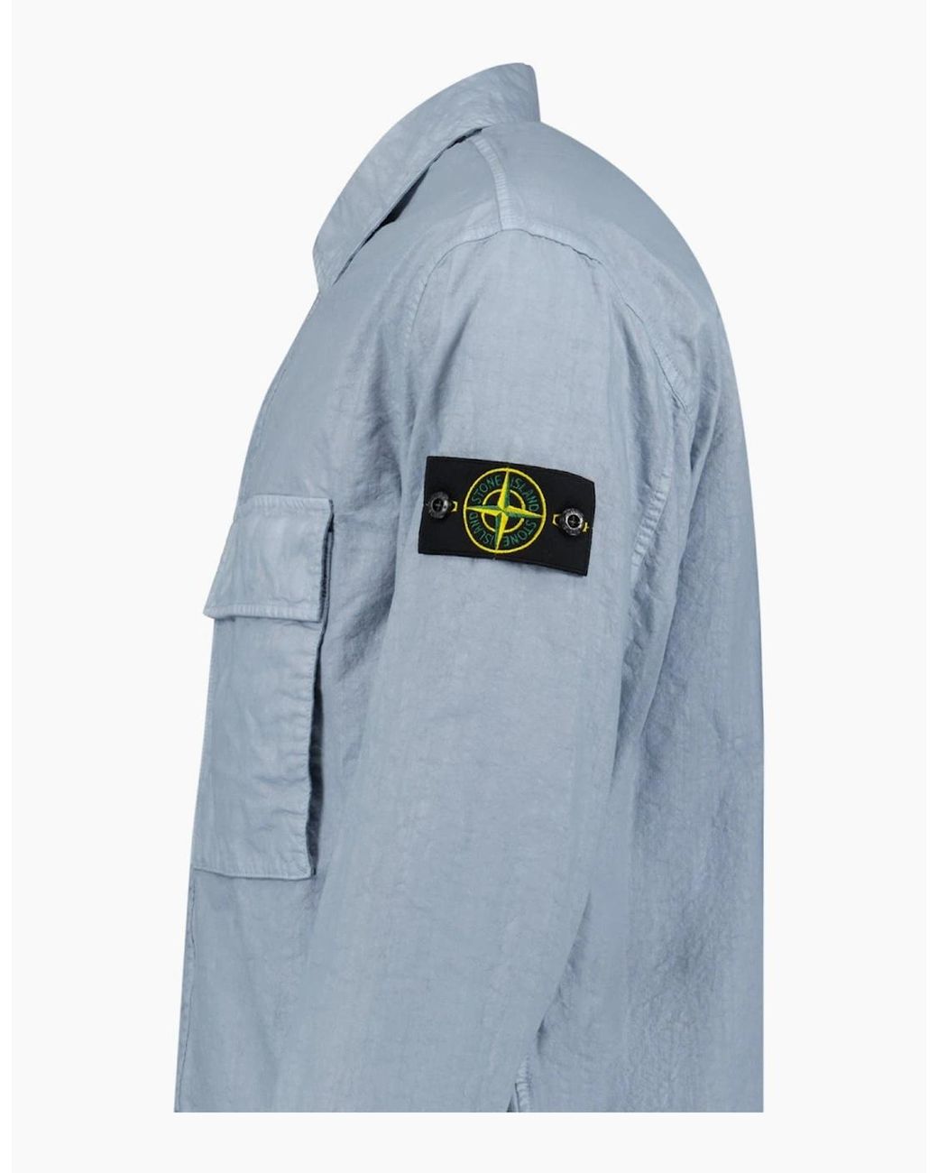 Stone Island Blue Organic-Look Nylon Panama-Tc Overshirt for men