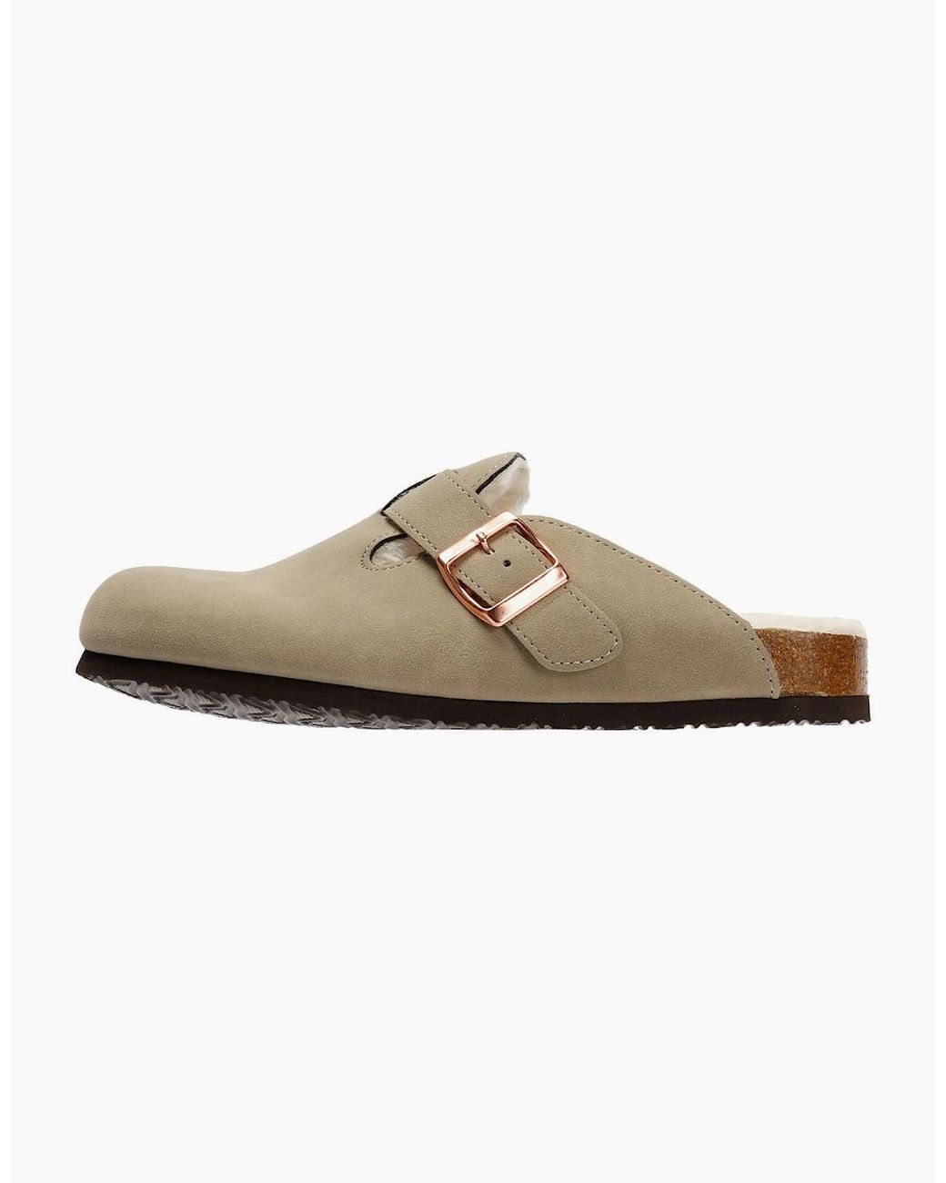 Original Penguin Natural Penguin Poppy Fur Suede Sand Mules