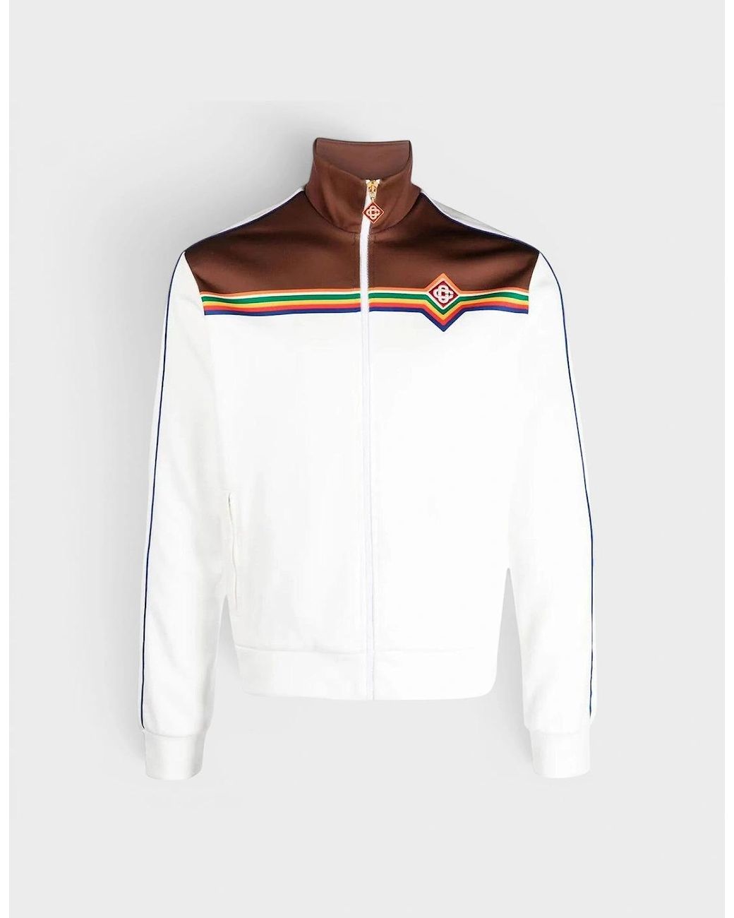 Casablanca White Printed Tricot Track Top for men