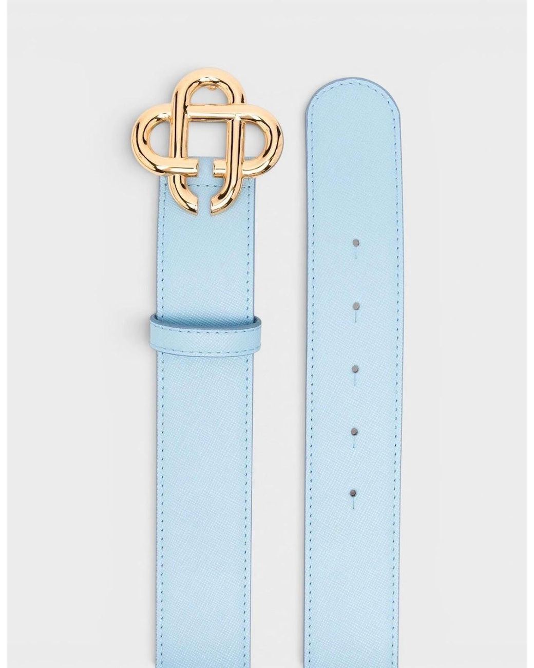 Casablanca Blue Cc Logo Buckle Belt Light