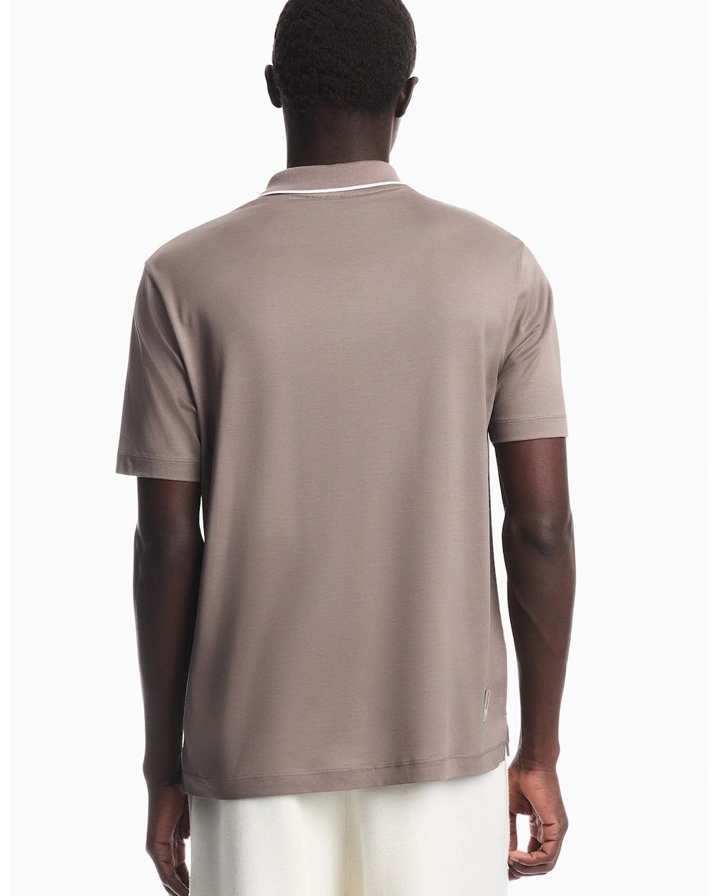 Emporio Armani Gray Contrast Collar Polo for men