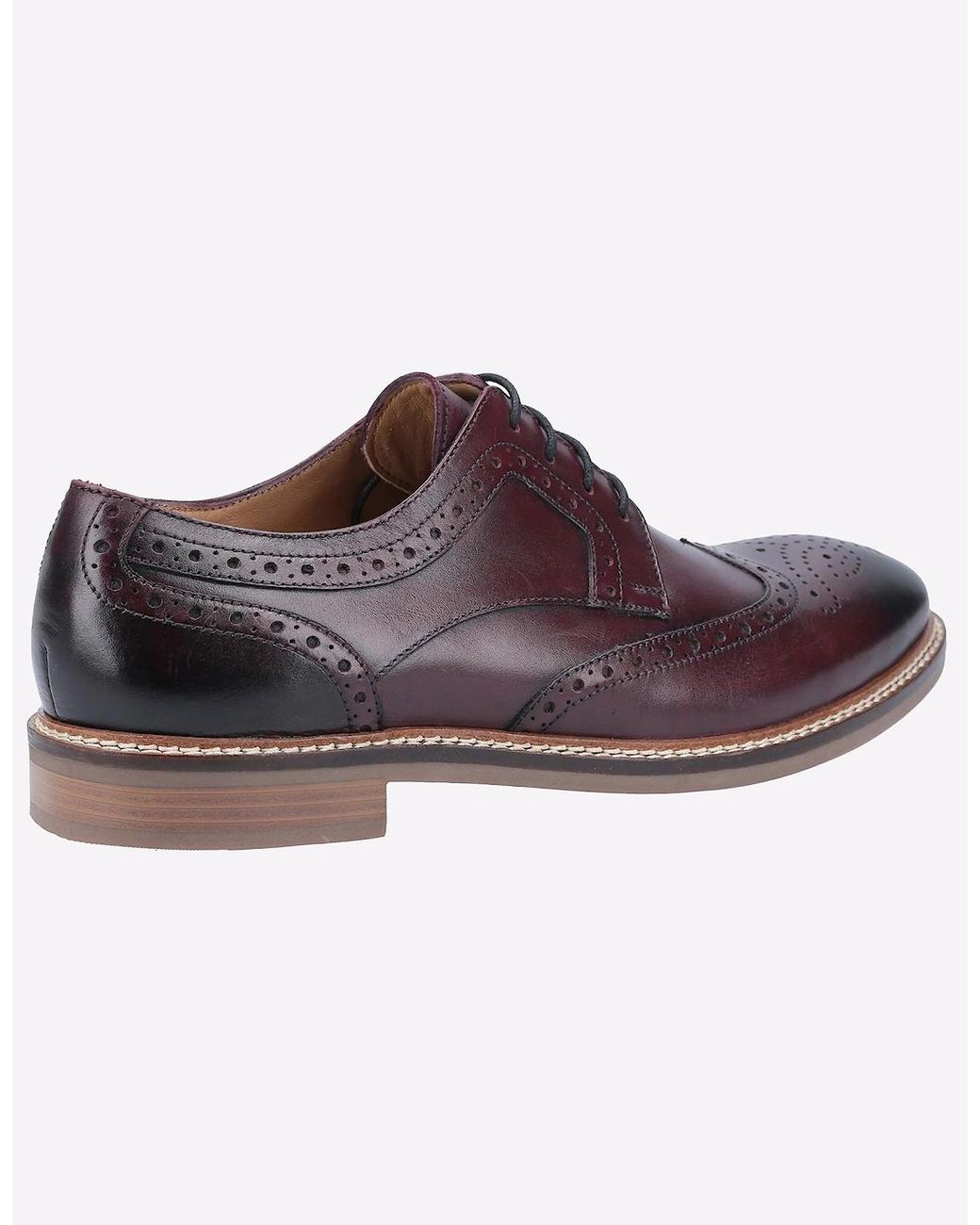 Hush Puppies Brown Bryson Memory Foam Brouge Shoes Bordo for men