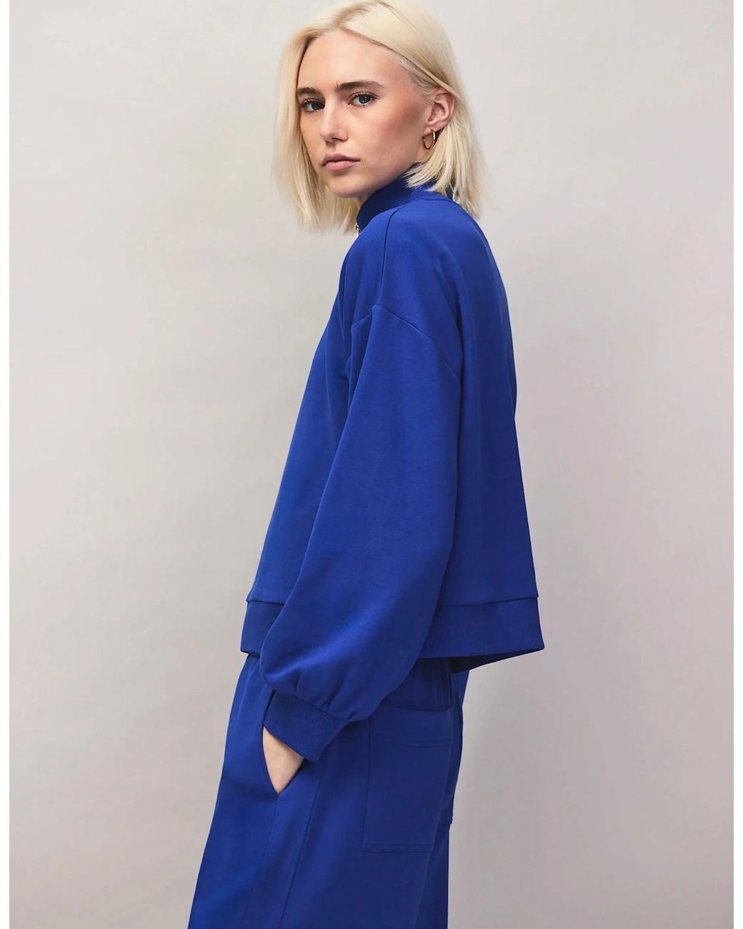 Ro&zo Blue Half-Zip Sweatshirt