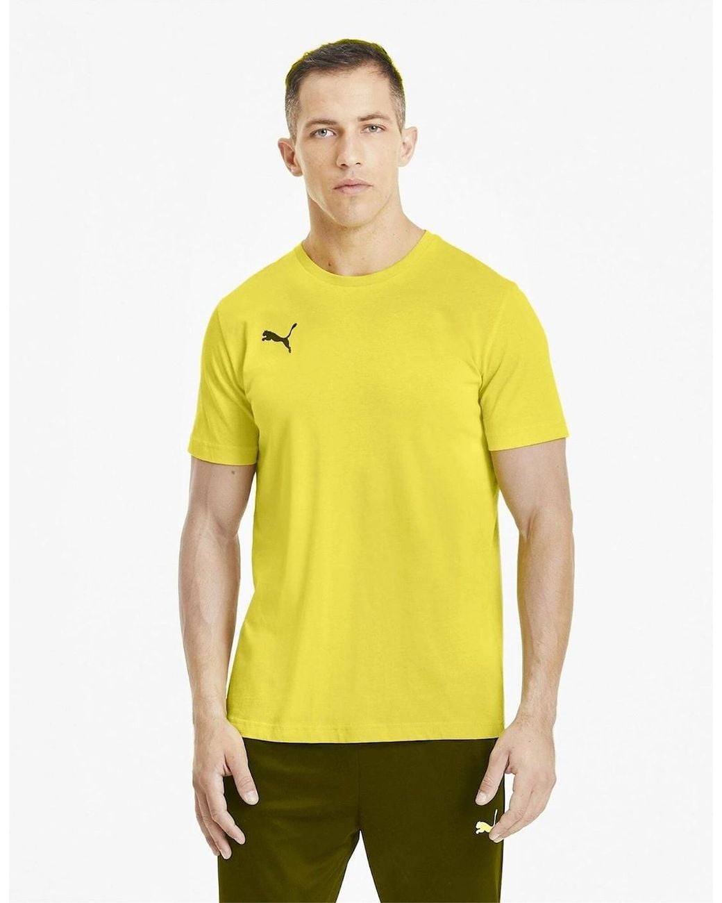 PUMA Yellow Teamgoal 23 Casuals Tee T Shirt for men