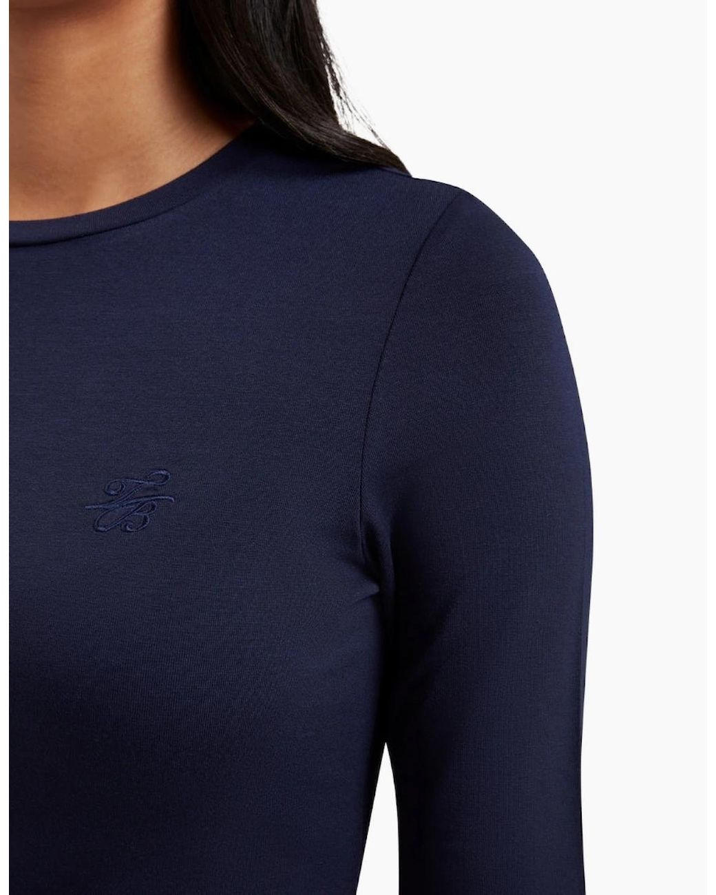 Ted Baker Blue Casy Fitted Half Sleeve Chest Branded T-Shirt