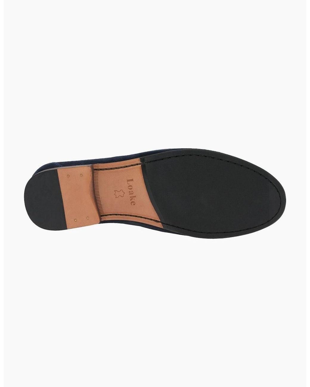Loake Blue Nicholson Suede Moccasin Shoes for men
