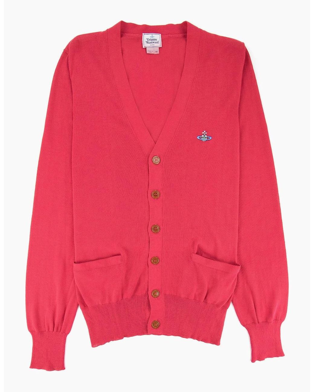 Vivienne Westwood Pink Orb Logo Knitted Cardigan for men