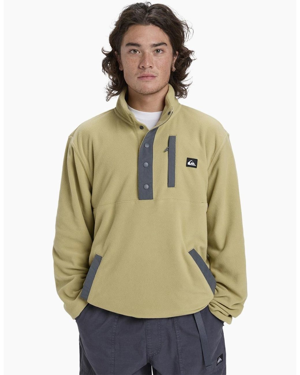 Quiksilver Green No Destination Micro Half Zip Fleece for men