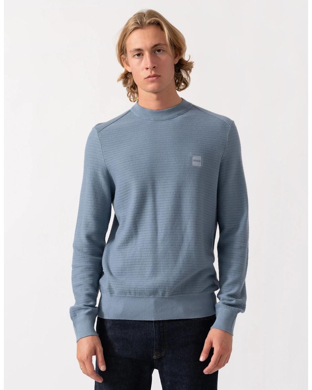 Boss Gray Boss Anion S Crew Neck Jumper for men