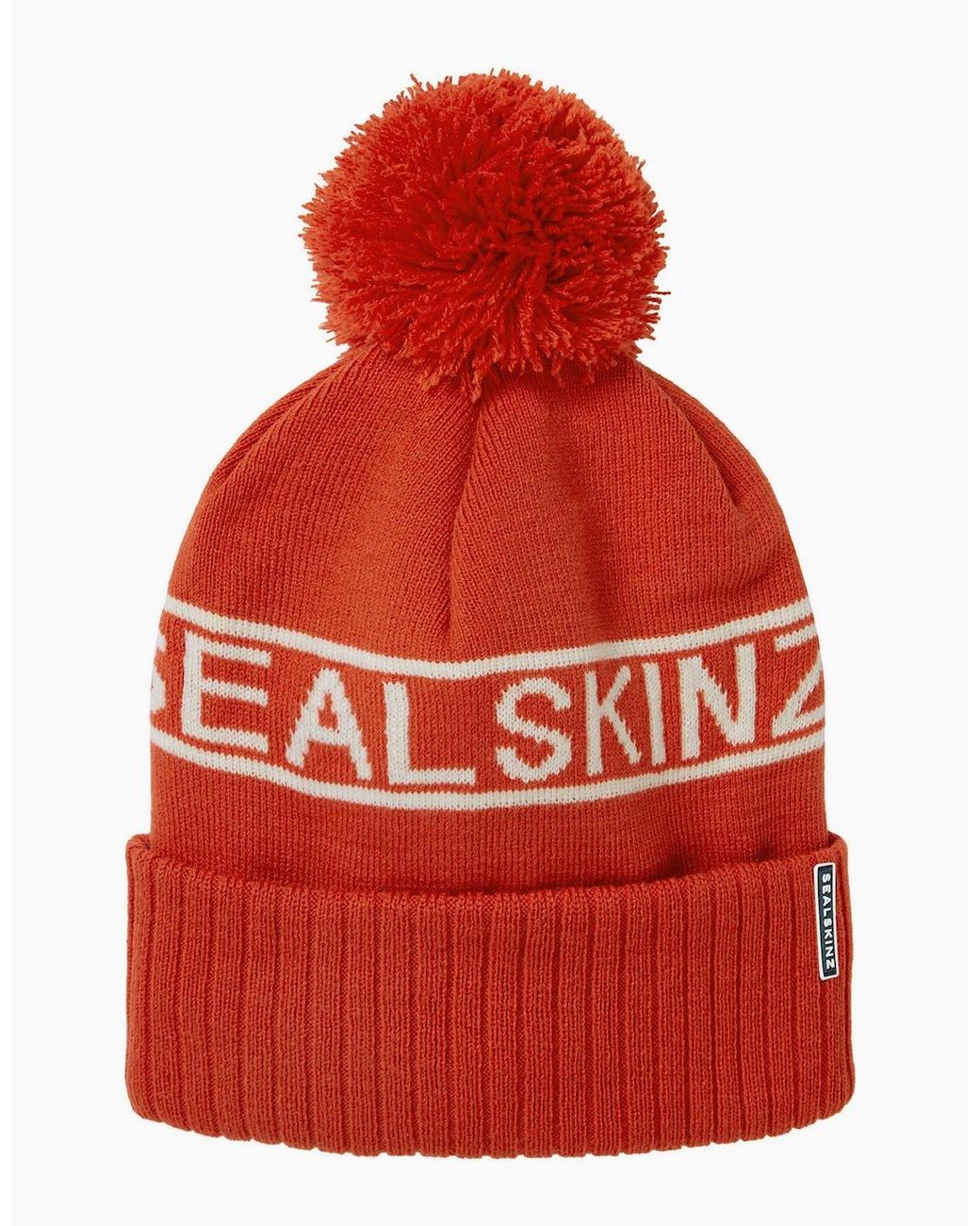 SealSkinz Red Heacham Waterproof Icon Bobble Hat