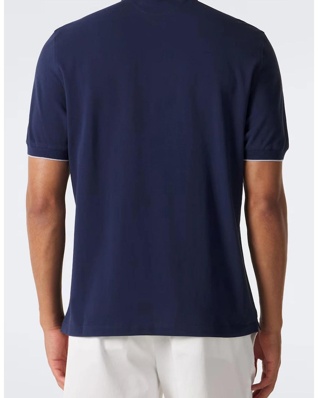 Brunello Cucinelli Blue Branded Cotton Polo Shirt for men