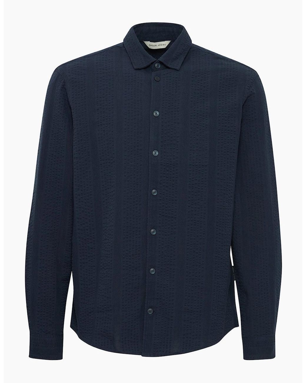 Casual Friday Blue Thom Seersucker Ls Shirt for men