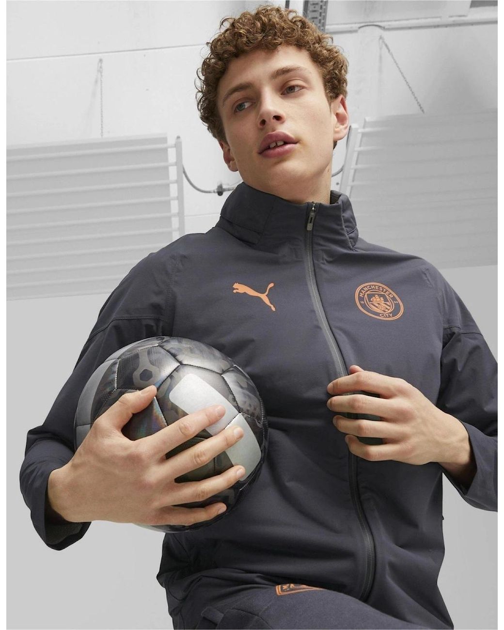PUMA Gray Training Rain Jacket Pro Anorak for men
