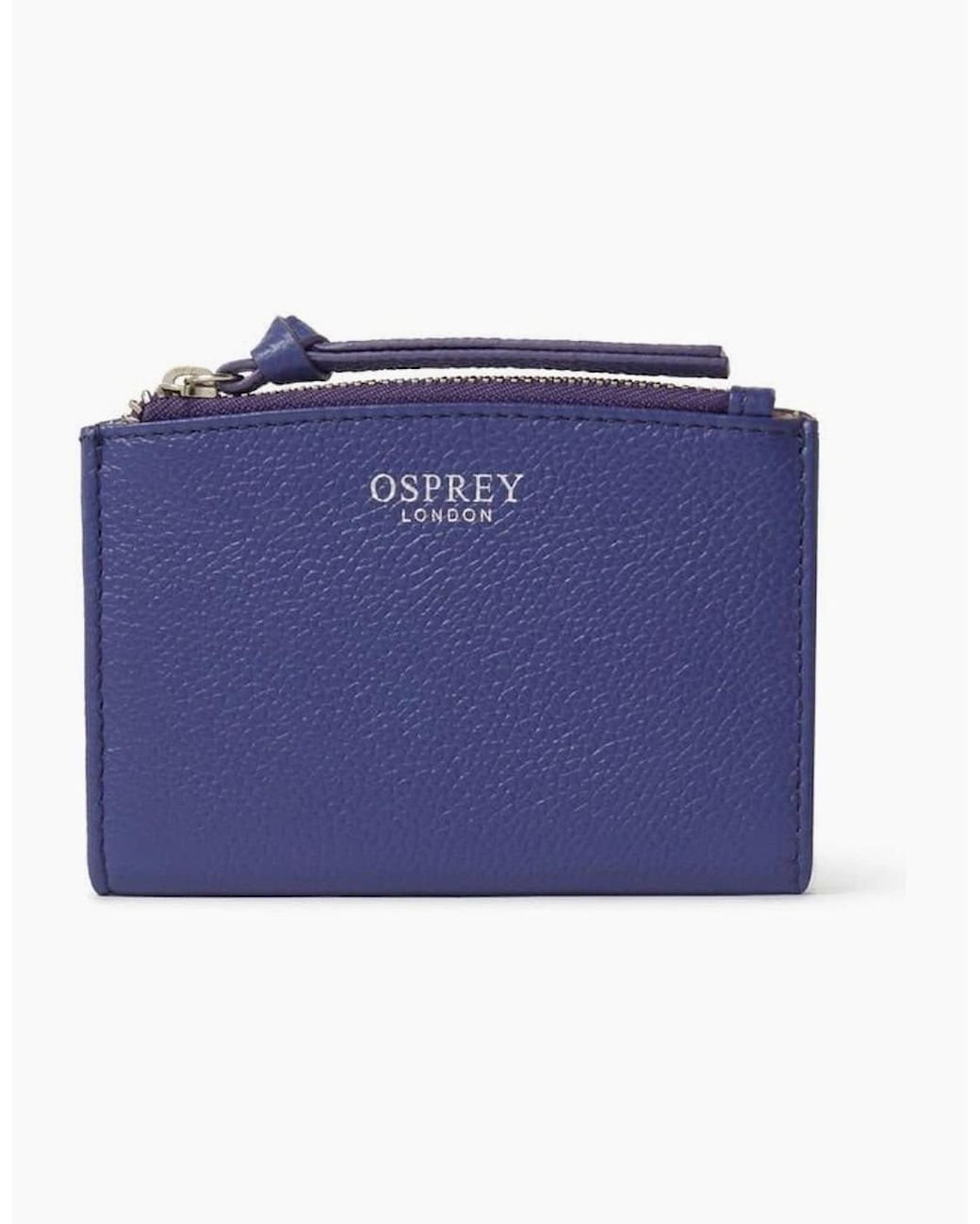 Osprey Blue London Molly Curved Bi Fold Leather Card Holder