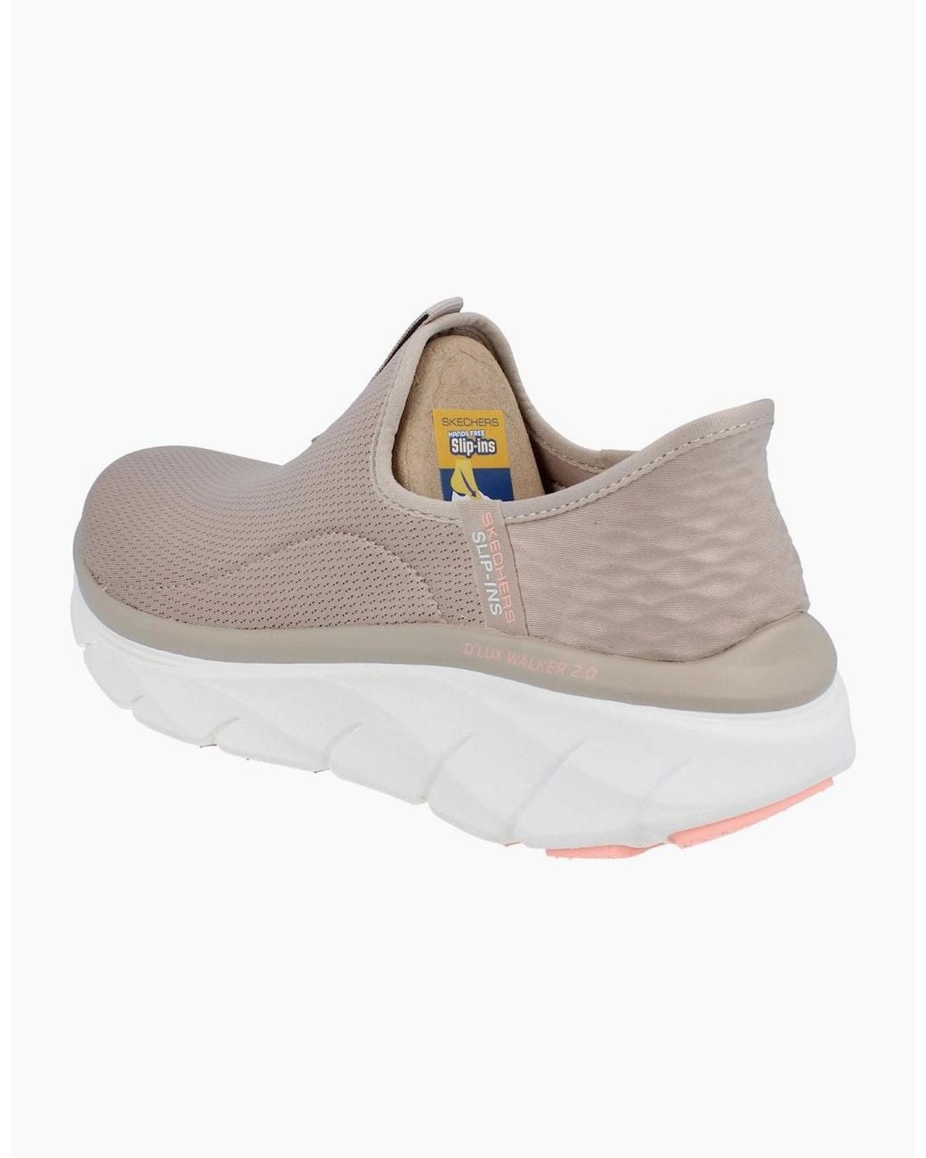 Skechers White Hands Free D'Lux Walker 2.0