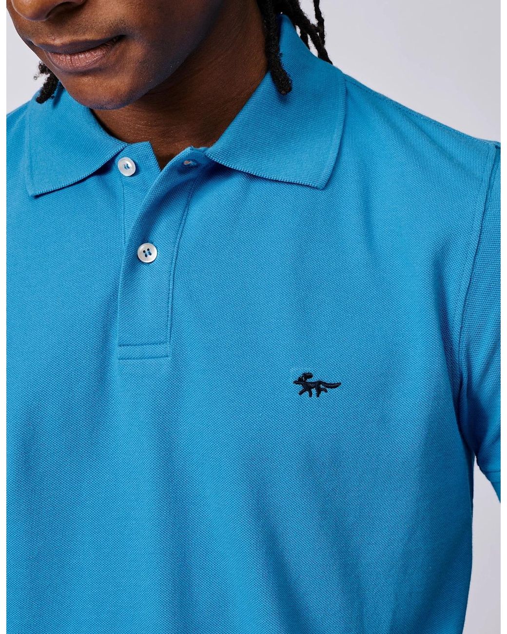 aubi Blue Oliver Pique Polo for men