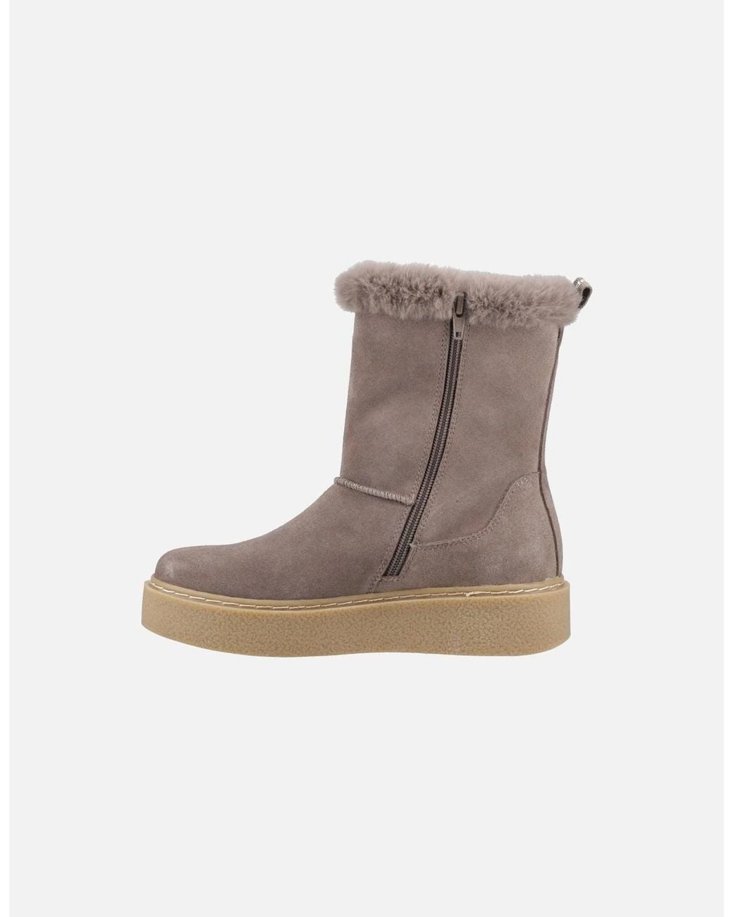 Hush Puppies Gray Becca Mid Suede Taupe Boots