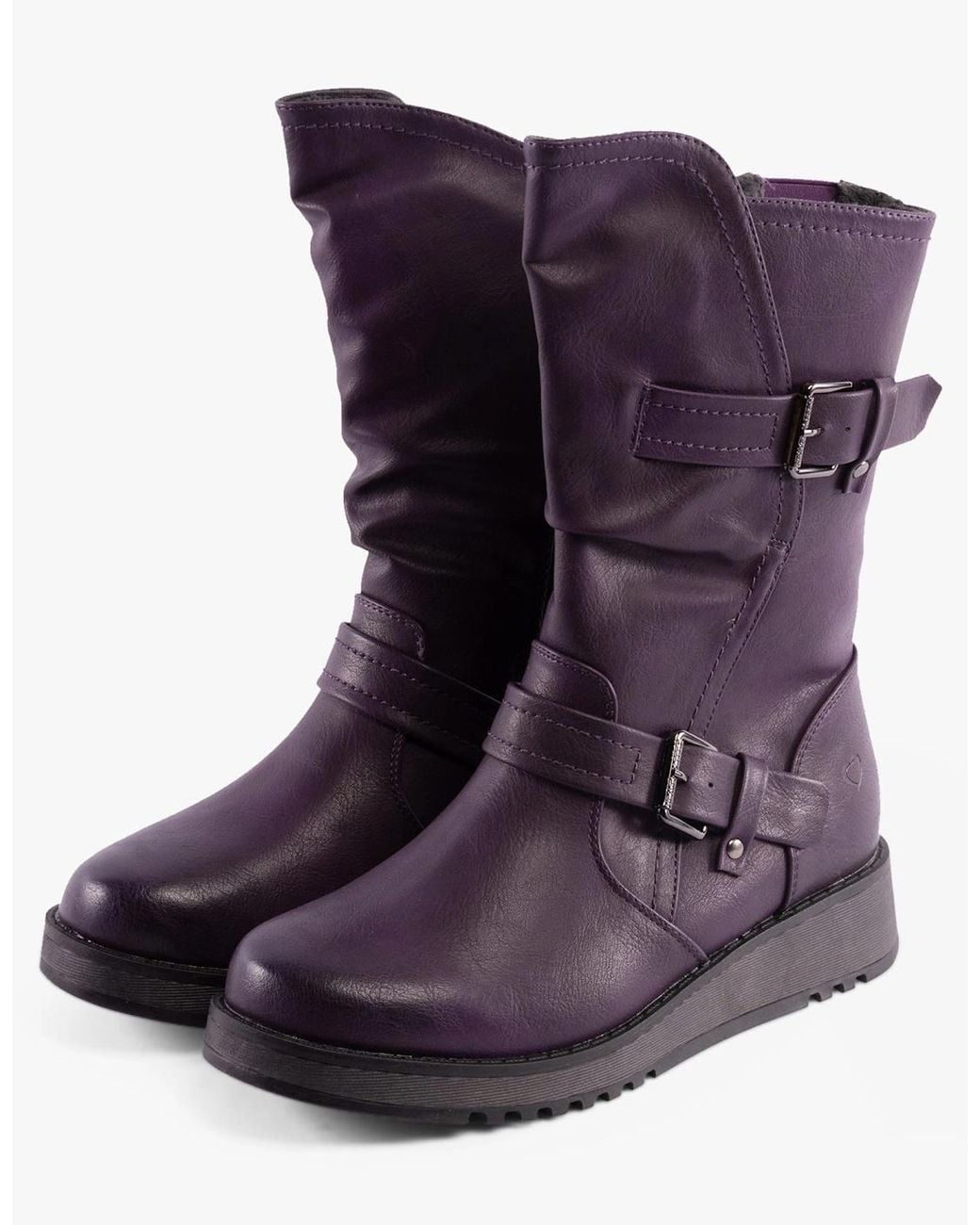 Heavenly Feet Purple Hannah4 Mid-Calf Boots