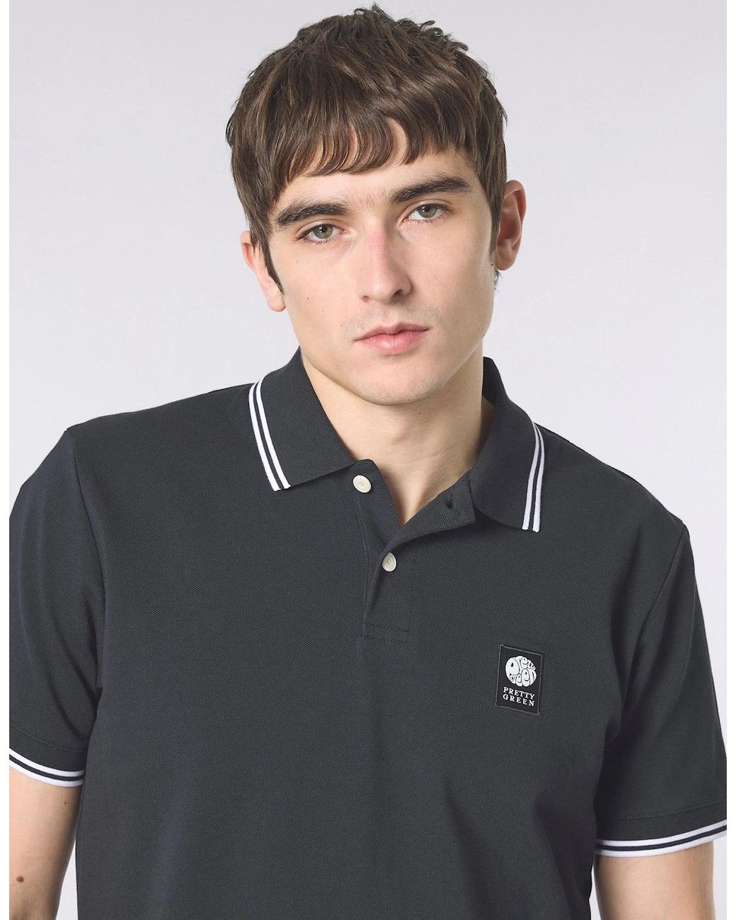Pretty Green Black Rayner Ss Polo for men